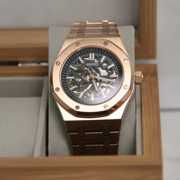 SEIKO MOD ROYAL OAK | SQUELETTE OR ROSE - Image 5