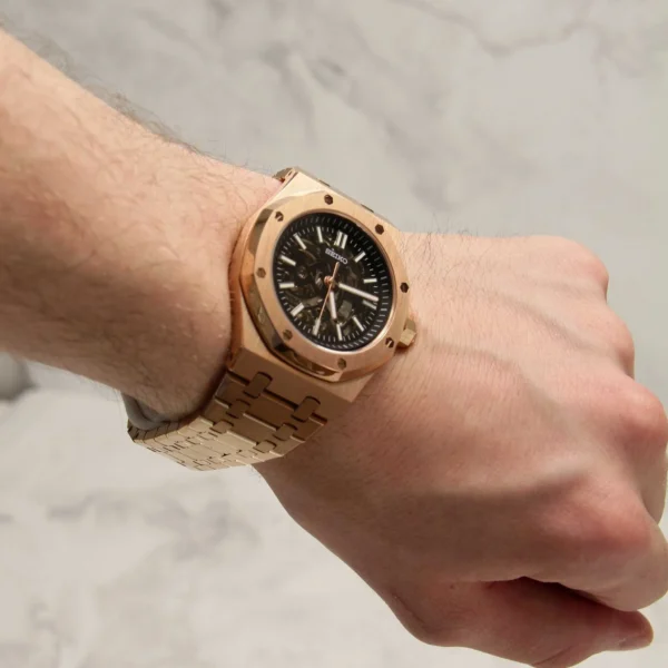 SEIKO MOD ROYAL OAK | SQUELETTE OR ROSE - Image 3