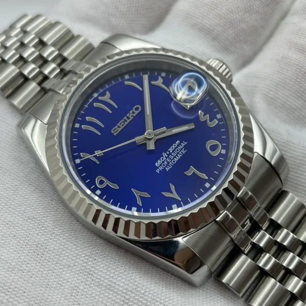 SEIKO MOD DATEJUST | ARABIC ROYAL BLUE - Image 2