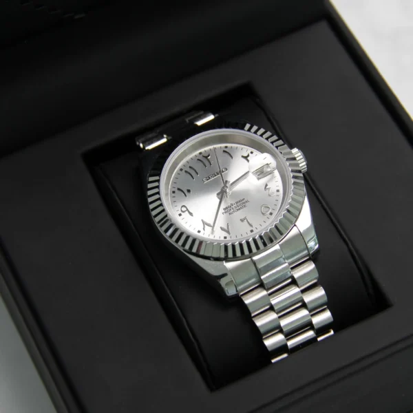 SEIKO MOD DATEJUST | ARABIC SILVER GREY - Image 6