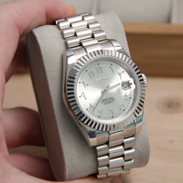 SEIKO MOD DATEJUST | ARABIC SILVER GREY - Image 2