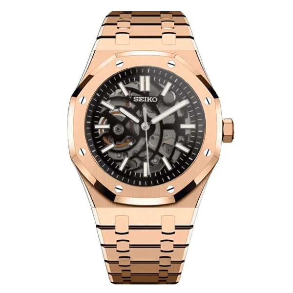 SEIKO MOD ROYAL OAK | SQUELETTE OR ROSE
